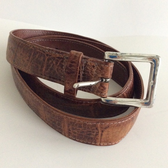 Moore & Giles Belt Mens Size 44 Leather Silver Buckle - Picture 1 of 11